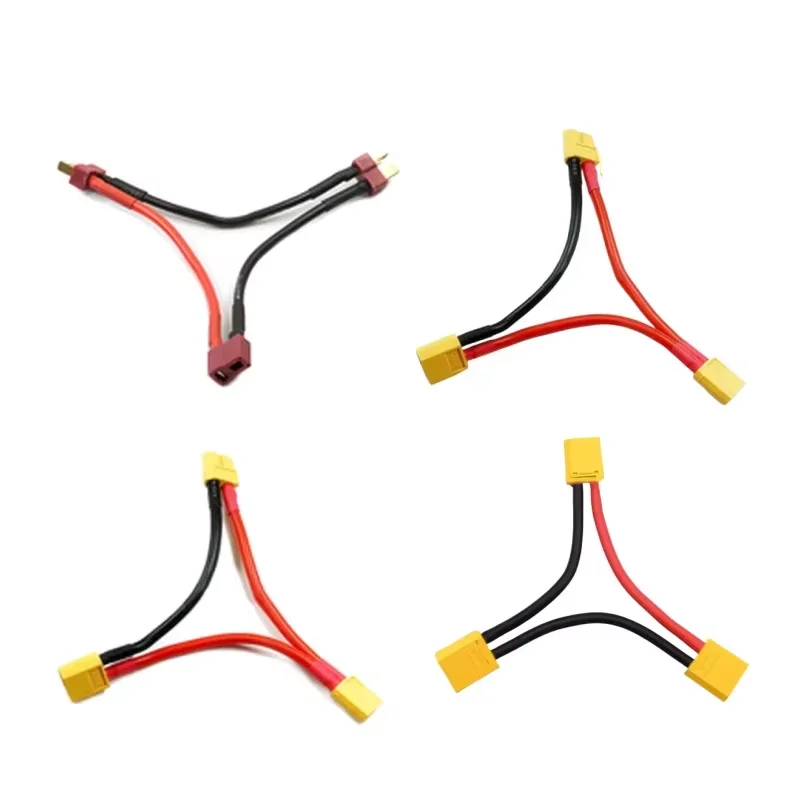 XT30/XT60/XT90/T plug Connector Male to Female 14AWG/16AWG 10CM Battery Adapter Series Y Shape Rc Helicopter Connection Cable