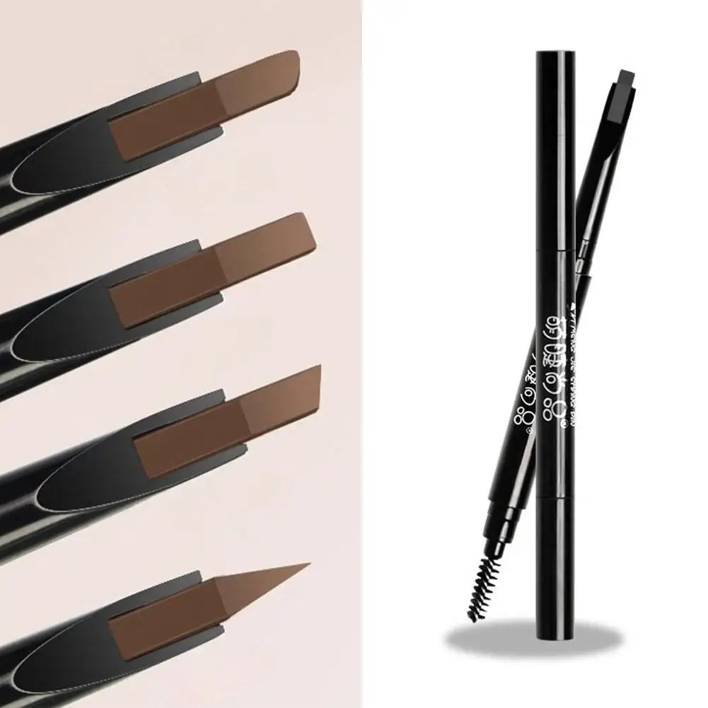 Crayon à sourcils fin avec Double tête, une ligne, stylo de maquillage imperméable et sans maquillage ﻿