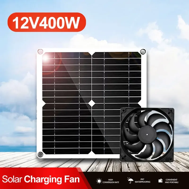 

400W Solar Panel Kit for Pet Cooling - 5V/16V Adjustable Output Powers Poultry Fans & Exhaust Systems