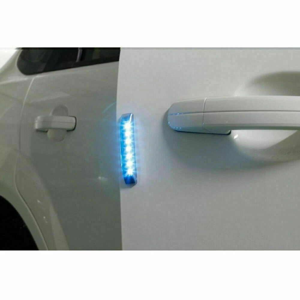 1PC Anti Static Light Bar Car Door Anti-Static Solar Energy Protection Bumper Anti-Collision LED Crash Bar Decoration Light