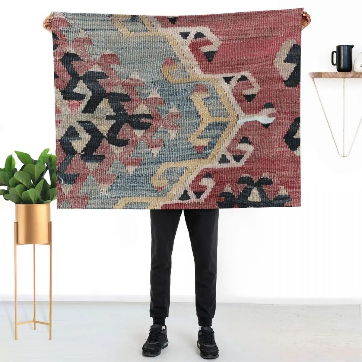 Bohemian Kilim, Navaho Weave, Woven Textile, Persian Carpet Throw Blanket Beach decorative Plush Sofa Blankets