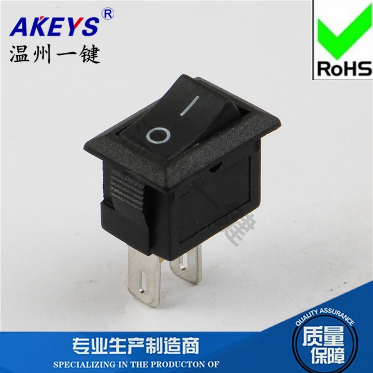 10Pcs KCD11-101 10x15mm 2Pin 2-Gear Black Ship Type Rocker Switch Long or Short Pin Power Switch