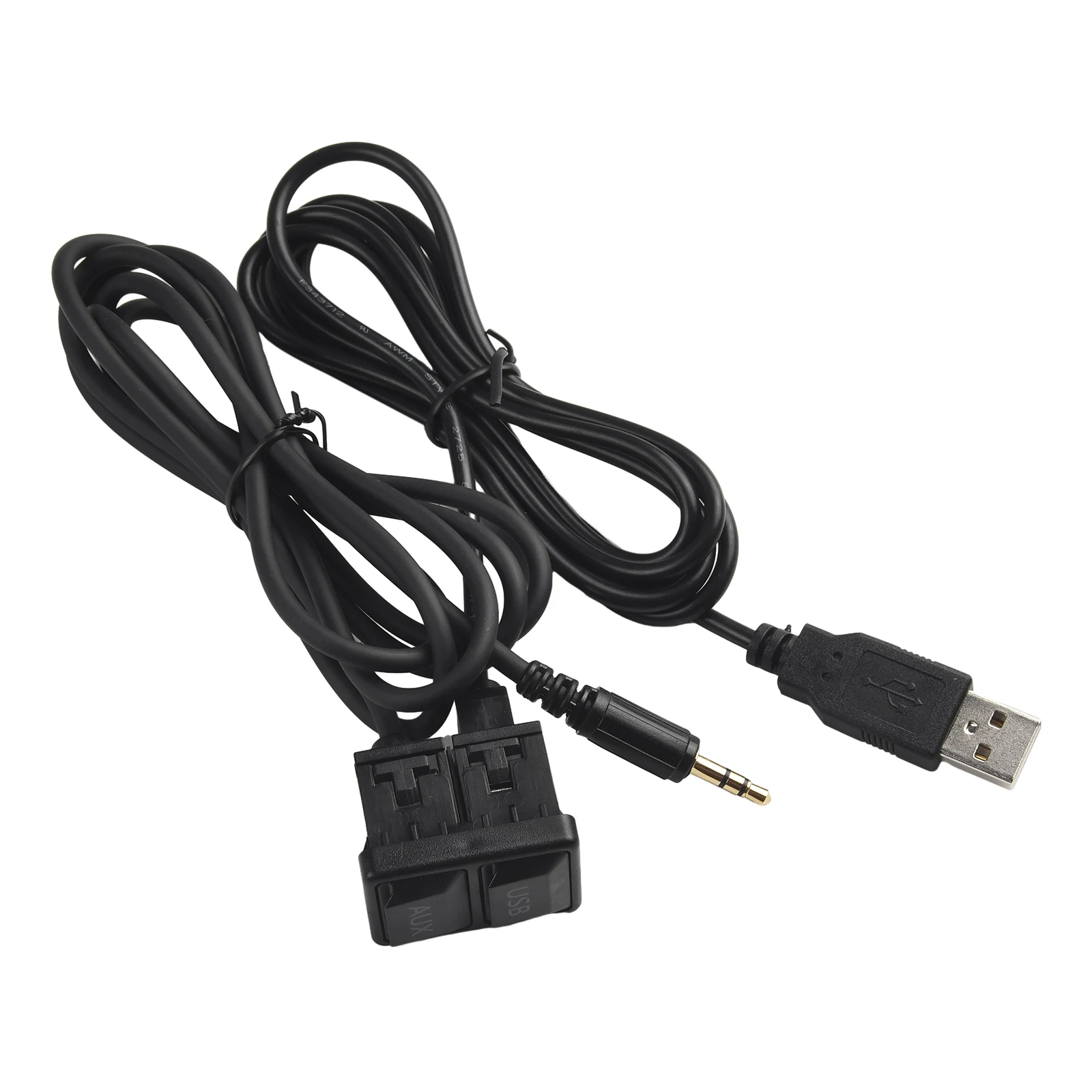 AUX Cable Car USB AUX Adapter Car Accessories 3.4*2.3CM Black Dash Flush Mount Plastic USB With Dust Cover AUX