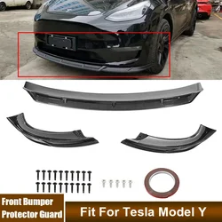 3Pcs/Set Car Front Bumper Protector Cover Lip Deflector Body Kit Splitter Diffuser Bumper Decorative Shell Fit For Tesla Model Y