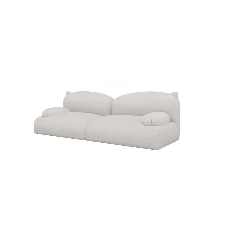 

Italian minimalist fabric sofa cream wabi-sabi style for various sizes, cat paw protection, cloud ears, cat ears, double
