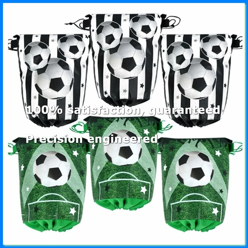 12Pcs Football Party Favors Drawstring Bags Soccer Ball Gift Goodie Bag Kids Sports Theme Party Decoration Supplies B-A73M