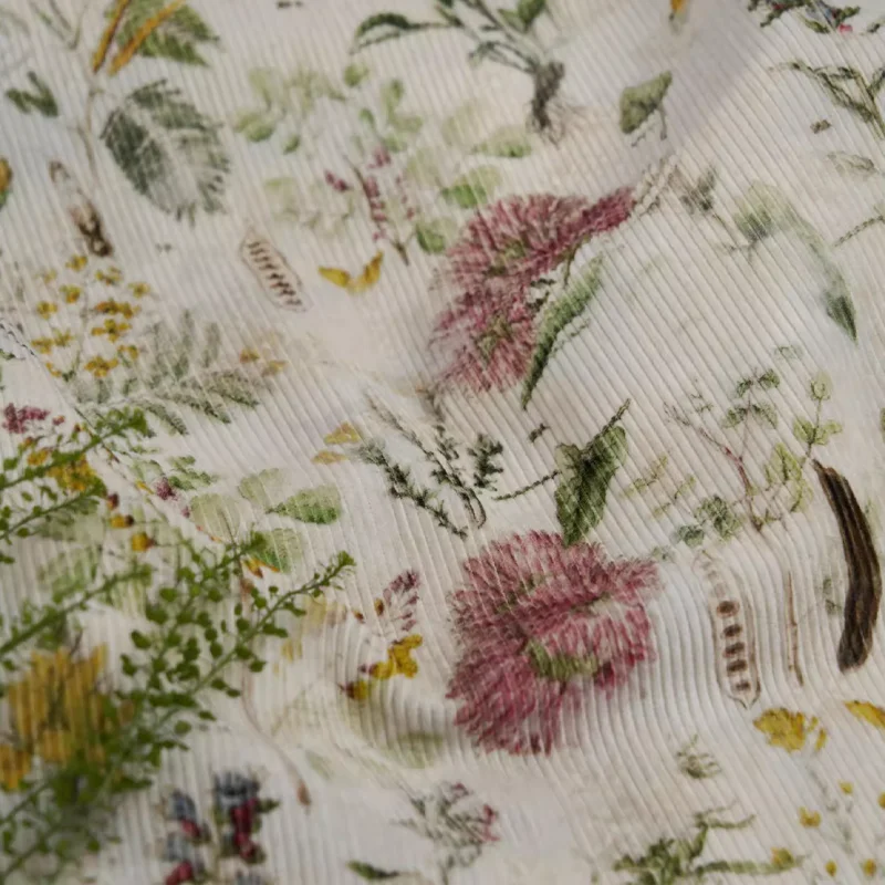 

150cm*50cm Thick Cotton Corduroy Digital Printed Suitable Autumn Winter Jacket Pants Skirt Clothing Fabric