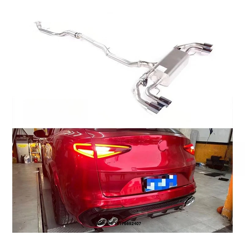 

ForAlfa Romeo Stelvio 2.0T QV Version Stainless Steel Exhaust Valve Straight Pipe System with Four Exhaust Tailpipes