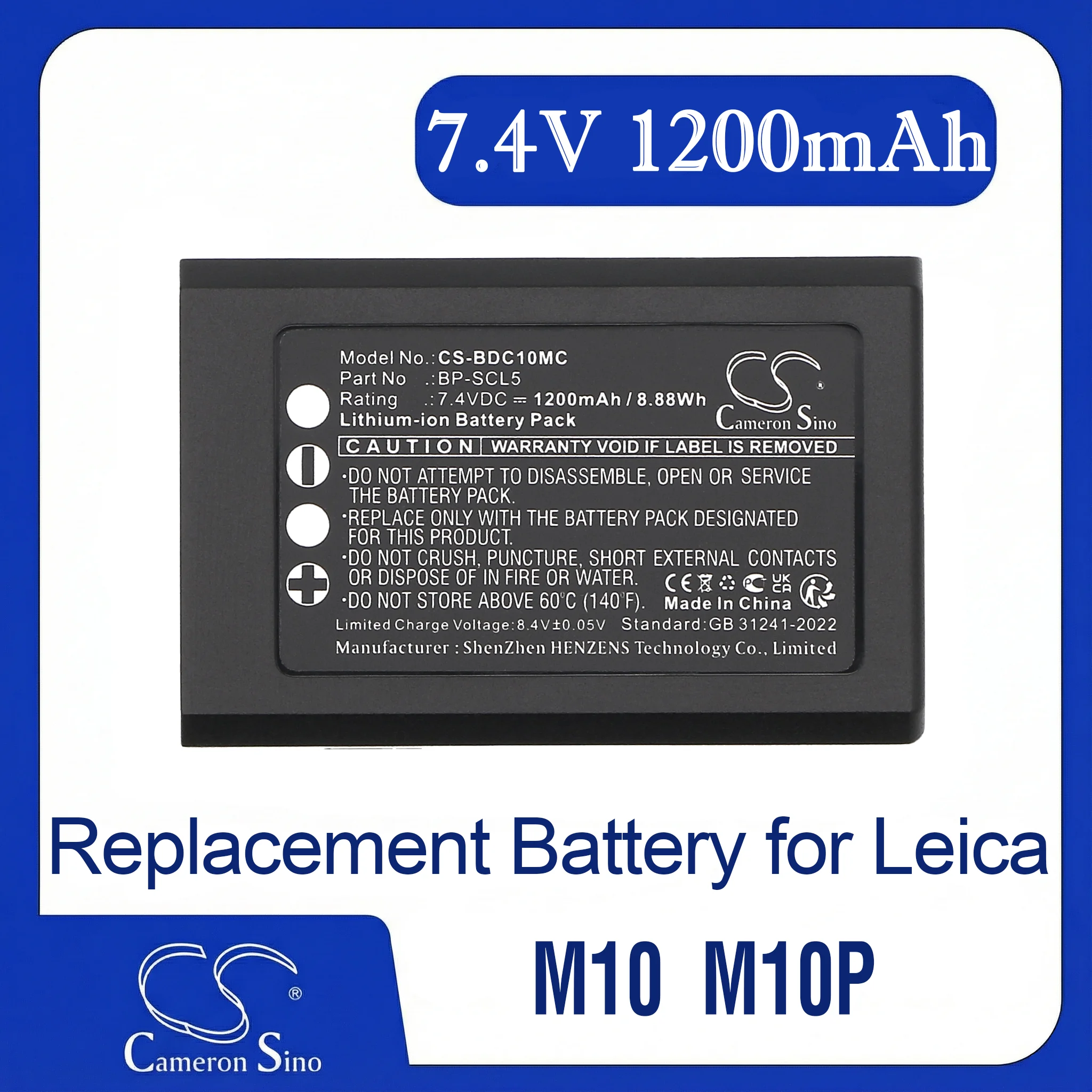 

Cameron Sino Replacement Battery for Leica M10, M10P, M10R, Fits P/N 24003,BP-SCL5