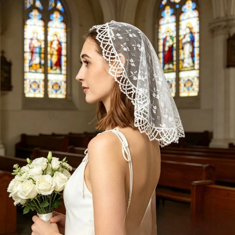 veu-de-renda-mantilla-de-camada-Unica-para-casamento-e-missa-na-igreja