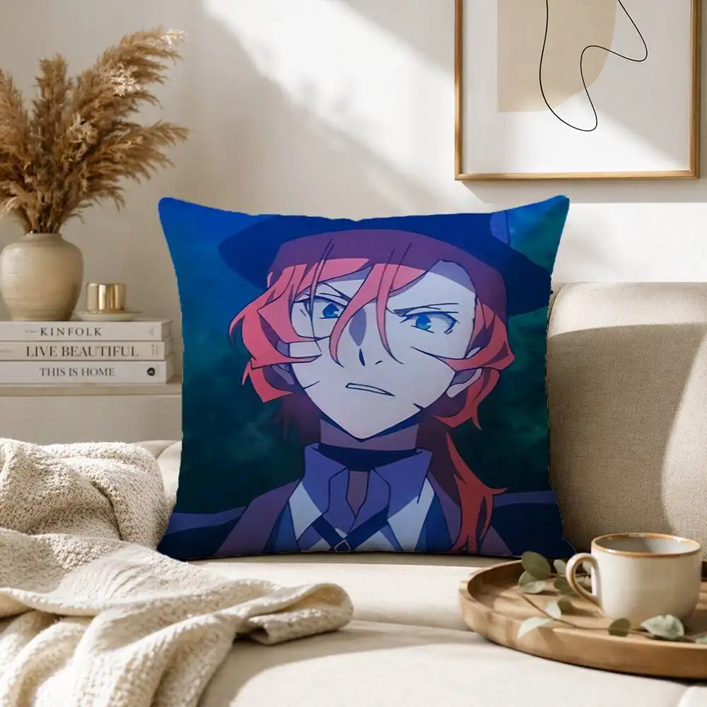 Anime C-Chuuya N-Nakahara Pillow Case for Sofa Living Room Home office Decor Protective Cover