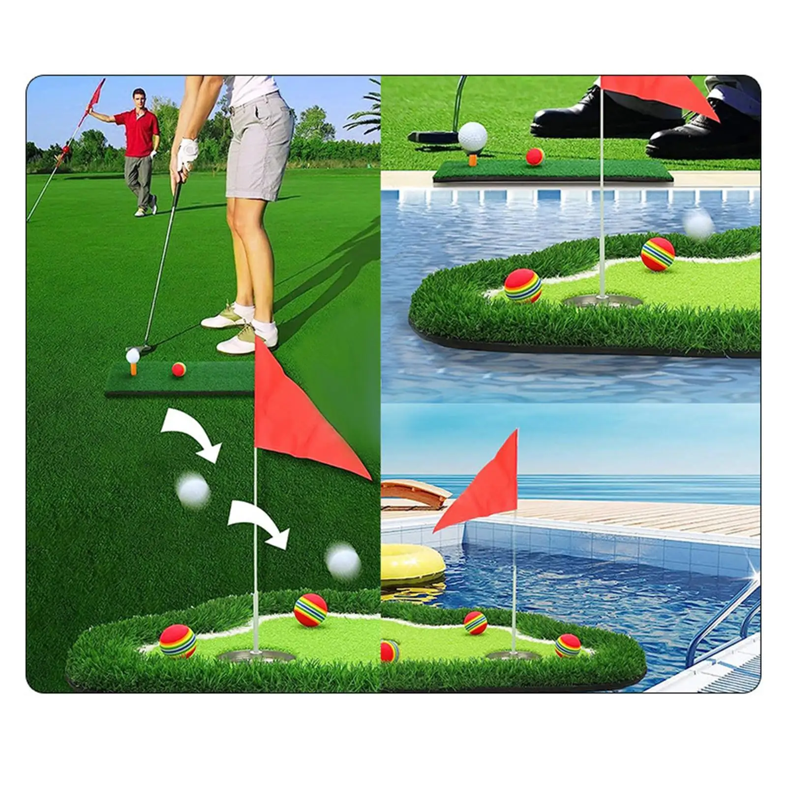 

Floating Golf Green Training Foldable Golf Hitting Mat for Game Lake Summer