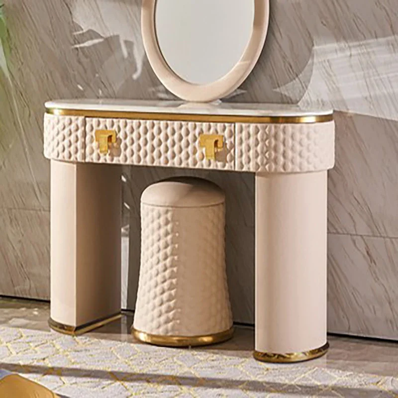 Italian style light luxury dressing table post-modern minimalist makeup table stool combination model room porch table