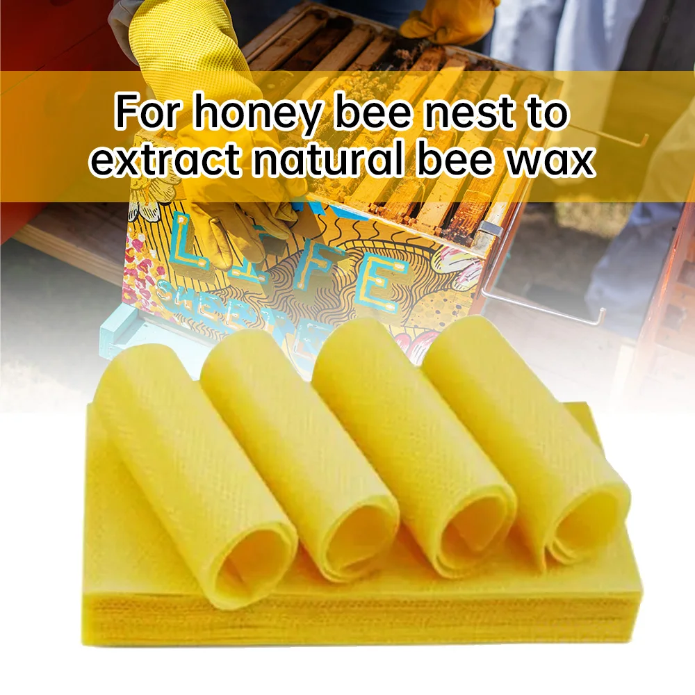 10Pcs Beeswax Sheets Honeycomb Beekeeping Foundation Sheets Candle Making Craft DIY Kits Honey Candles Maker Full Bees Wax