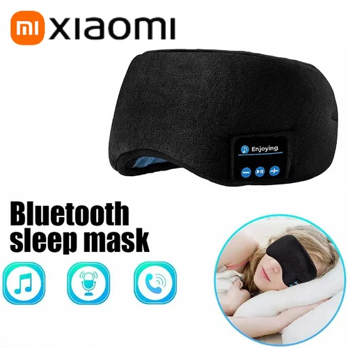 수면 헤드폰 블루투스 아이 마스크, 무선 블루투스 음악 여행 핸즈프리 수면 마스크, 스피커 내장 마이크 포함 