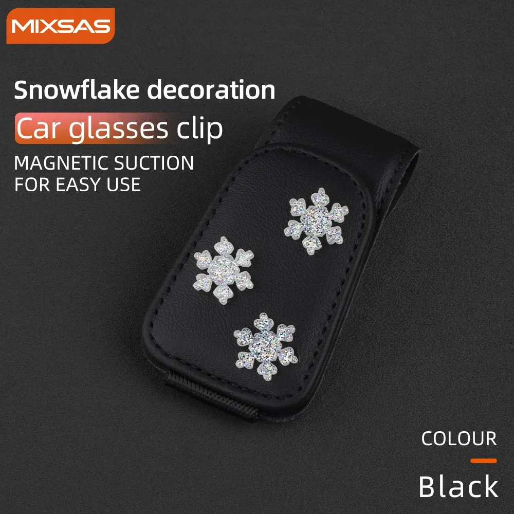 MIXSAS New Arrival Snowflake Decoration Auto Portable Glasses Clip 554 Vehicle Sunglasses Ticket Holder Car Interior Accessories