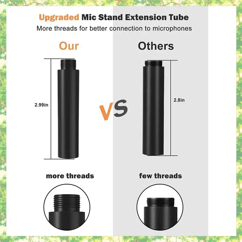 Tubo de extensão do suporte do microfone Smart-8Pcs, 5/8 Polegada fêmea para 5/8 Polegada macho haste de extensão do microfone para suportes de mesa & suporte do braço