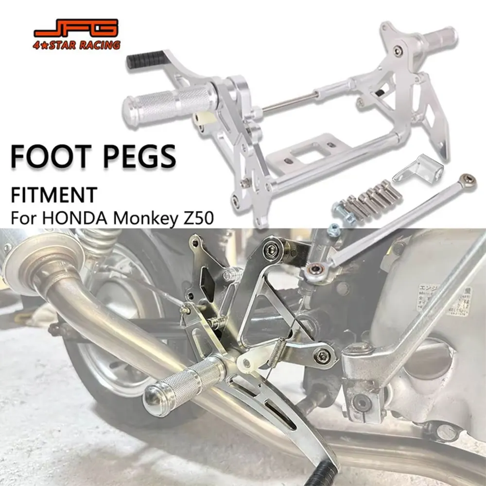 

Регулируемые подножки с ЧПУ, подножки для ног, подставки для педалей, задний набор аксессуаров для мотоциклов для HONDA Monkey Z50 Z 50, алюминий