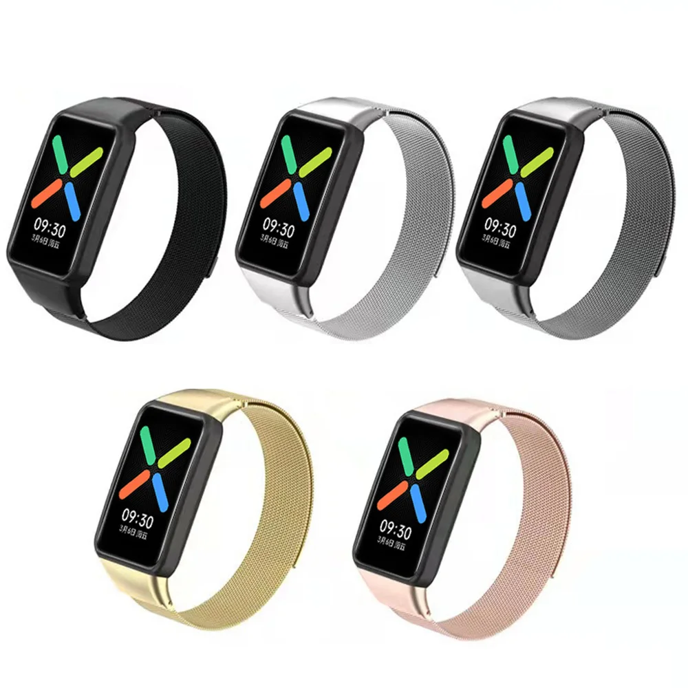 Sports Metal Strap For Oppo Watch Free Nfc Smart Watch Magnetic Replacement Bracelet Wrist Strap Men Women Fashion Band Accessor