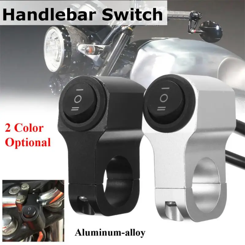 2024 Universal Motorcycle 3 Way Switch OFF Mini Driving Light Switch With Clip Waterproof DC12V/10A Black Silvery