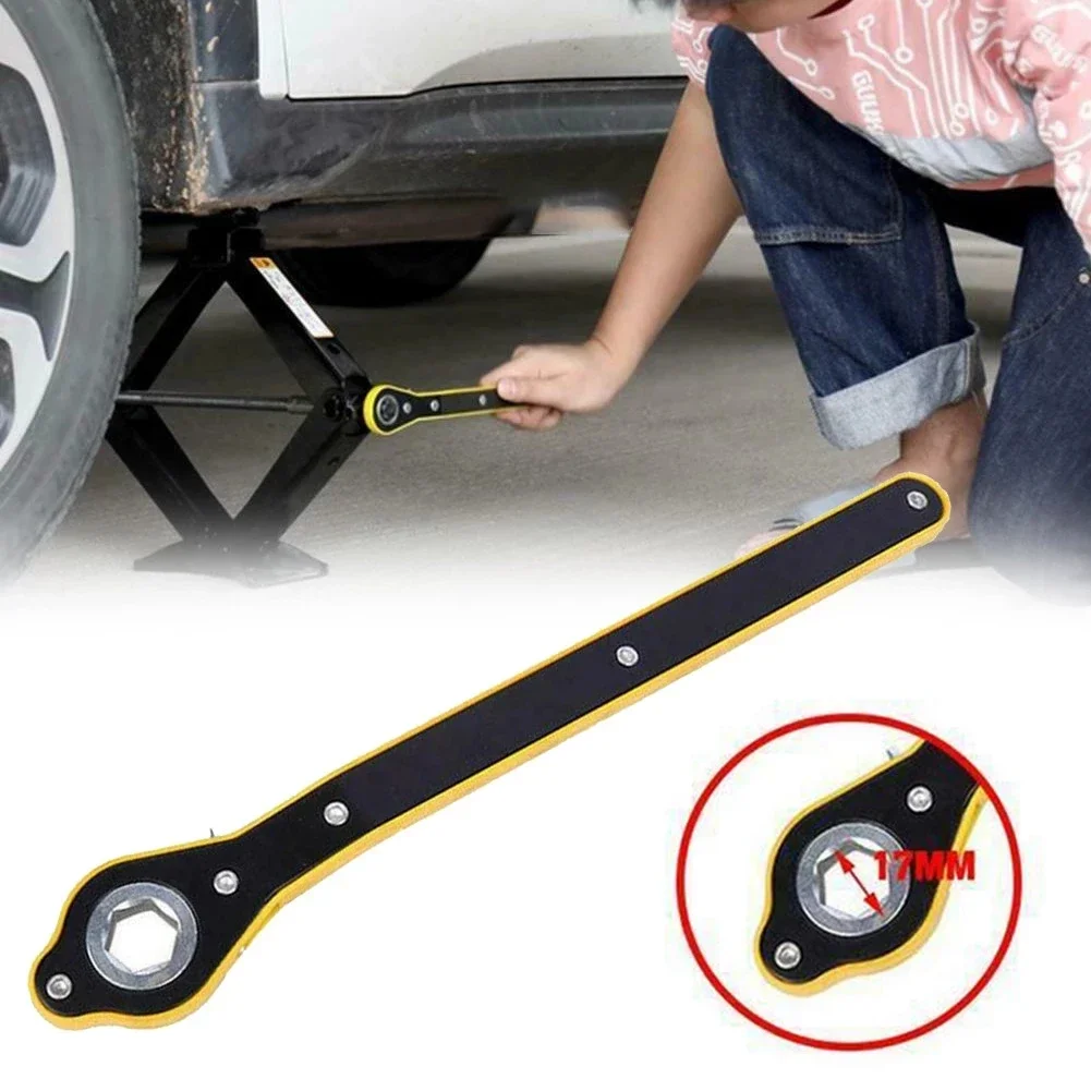 1pc Auto Labor-saving Jack Ratchet Wrench Scissor Jack Garage Tire Wheel Lug Wrench Handle Labor-saving Wrench