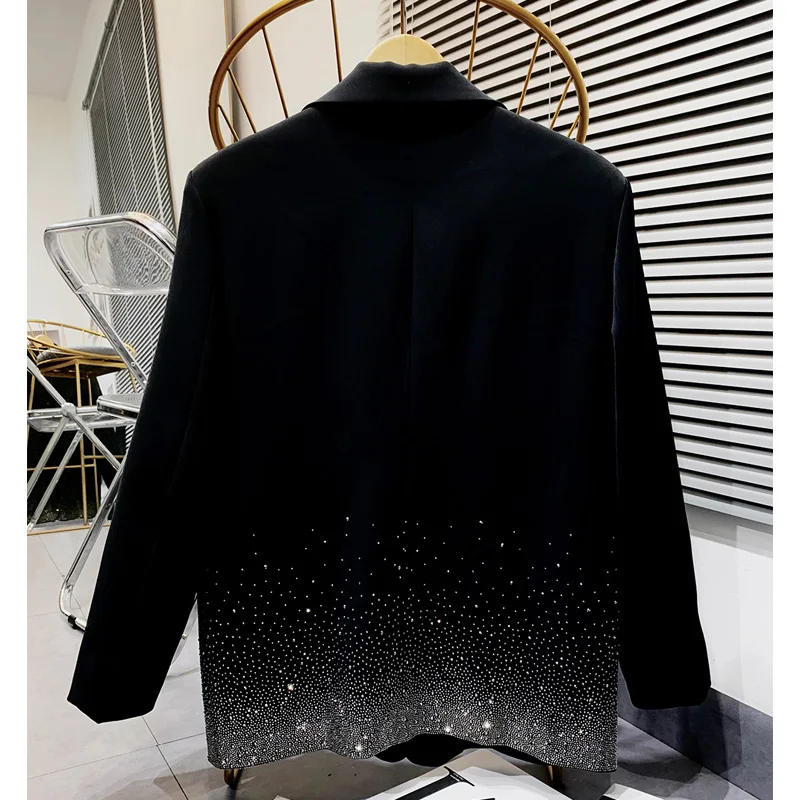 New Handsome High-End Suit Hot Rhinestone Starry Shiny Suit Men's Loose Temperament Casual Trendy Long Sleeve Suit Jackets