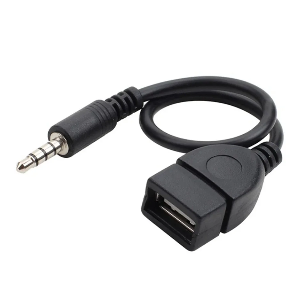 

3.5mm Plug Audio AUX Jack to USB 2.0 Type A Female OTG Converter Adapter Cable for Car MP3