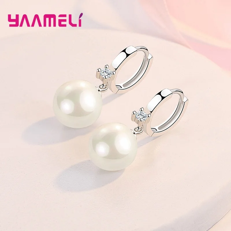 Fashion 925 Sterling Silver Color Jewelry Set Freshwater Pearl Necklaces Earrings For Women Girls Super Nice Anniversary Gift