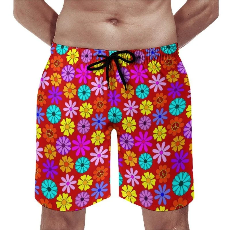 Calções de praia masculinos e infantis exóticos com estampa floral 3D, moda streetwear, calção de banho vintage, moda Harajuku, verão, novidade