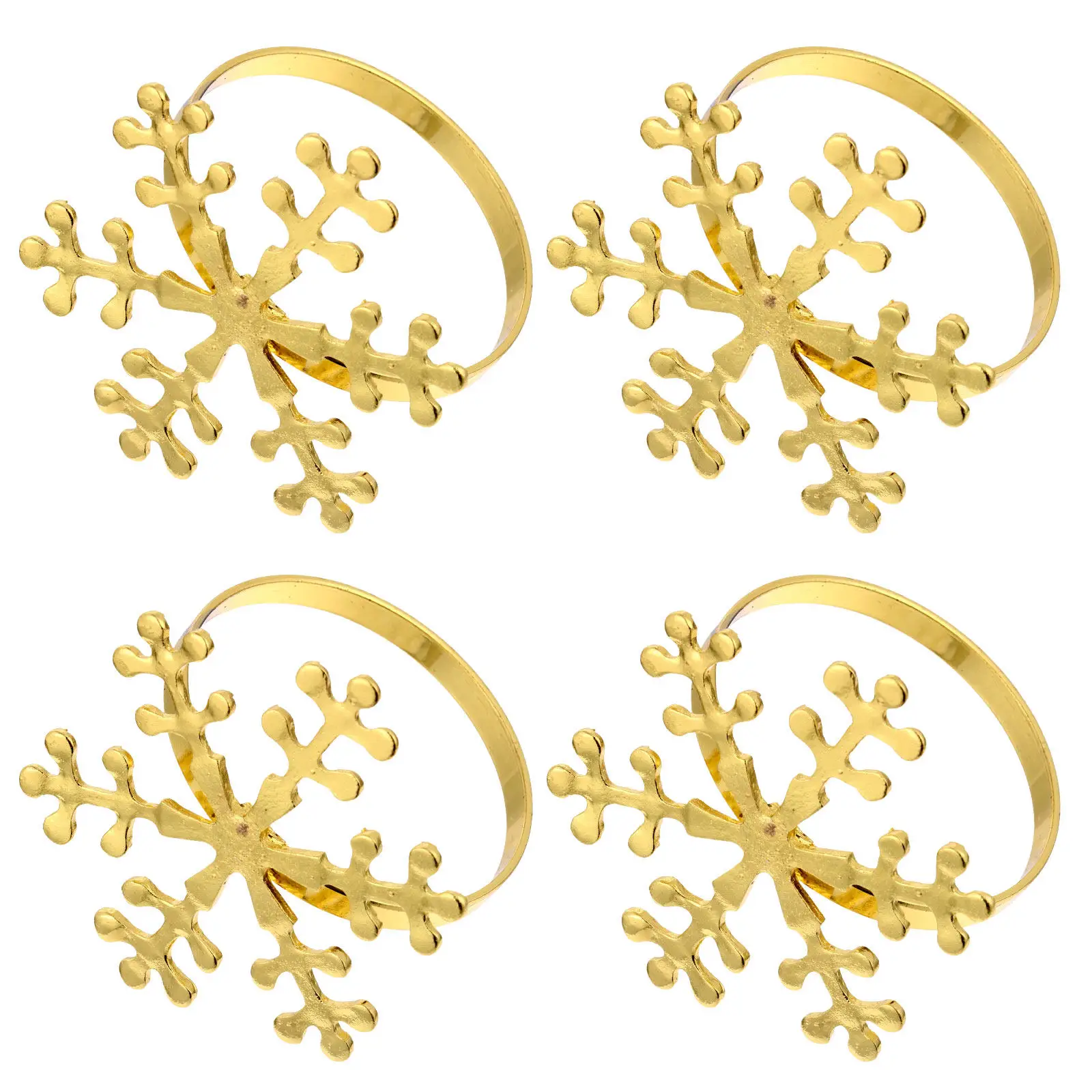 4Pcs Christmas Alloy Napkin Rings Elegant Snowflake Shape Sparkle in Light Perfect for Holiday Events Snowflake Napkin Ring