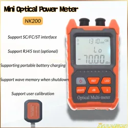 NK200 Mini Optic Power Meter -70+6 Dbm Support RJ45 Test (optional) Dry Battery Optical Cable Tester Support Lighting