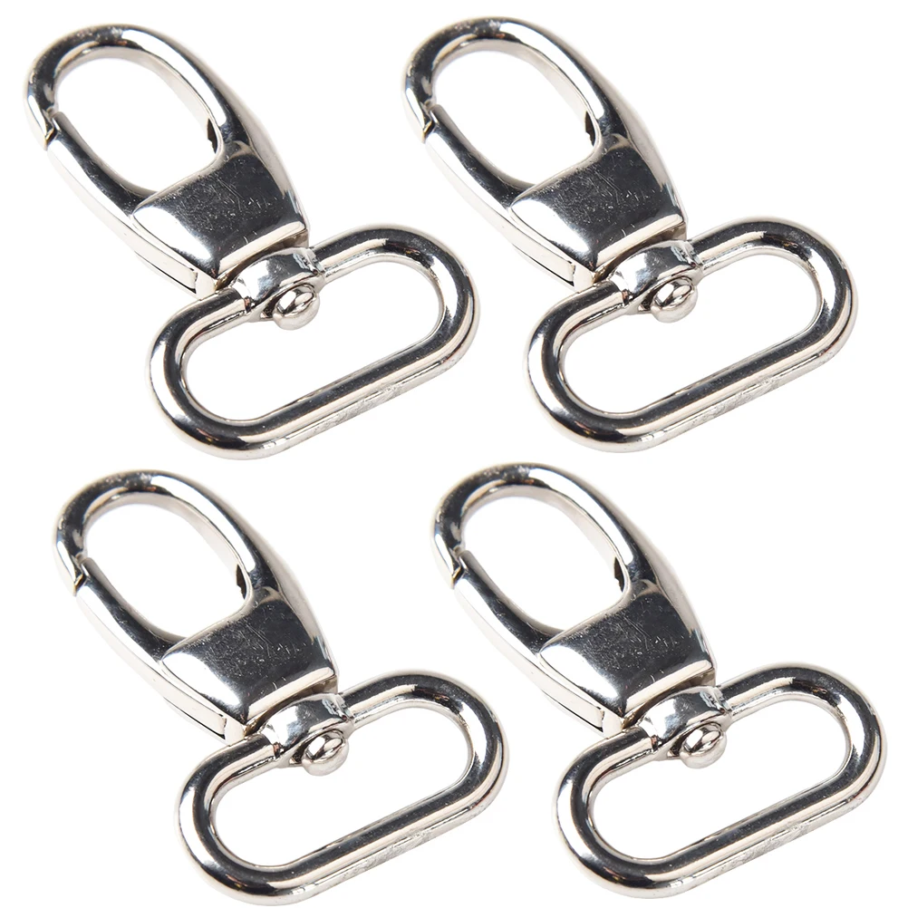 

4pcs Metal Swivel Hooks Durable Rustproof Silver Full swivel Design Prevent Tangles Permanent Spring Great for Bag Straps Pet