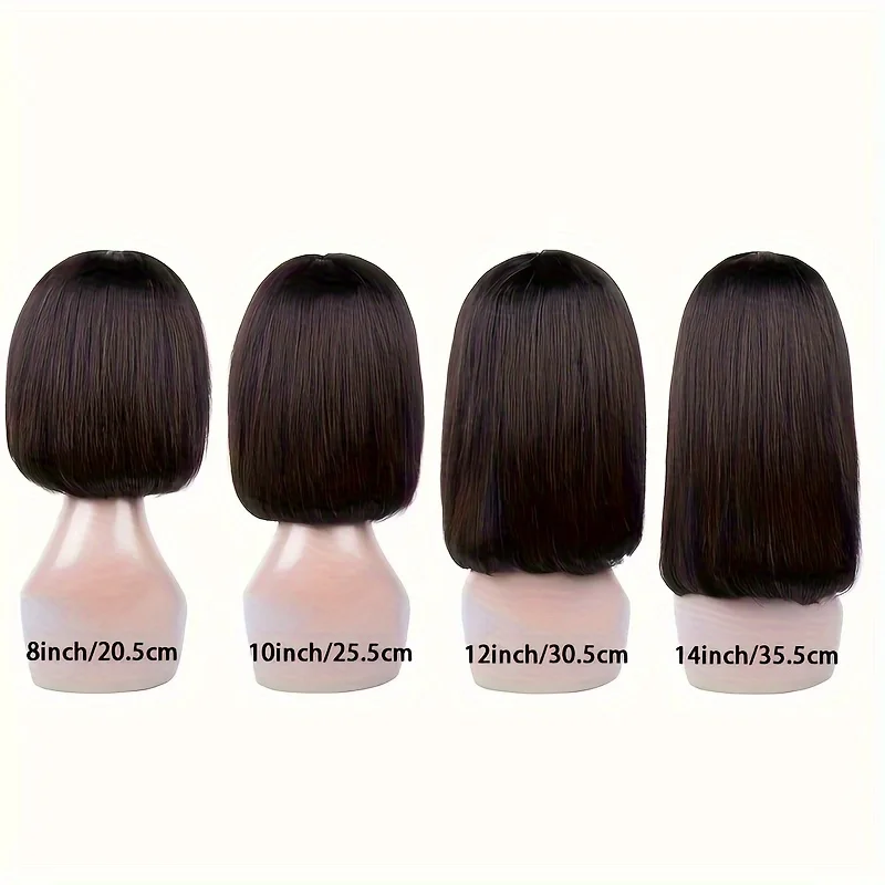 Bone Straight Bob Wig with Bangs Human Hair 180% High Density Glueless Short Bob Black Wigs for Women Upgraded Machine Made Wig