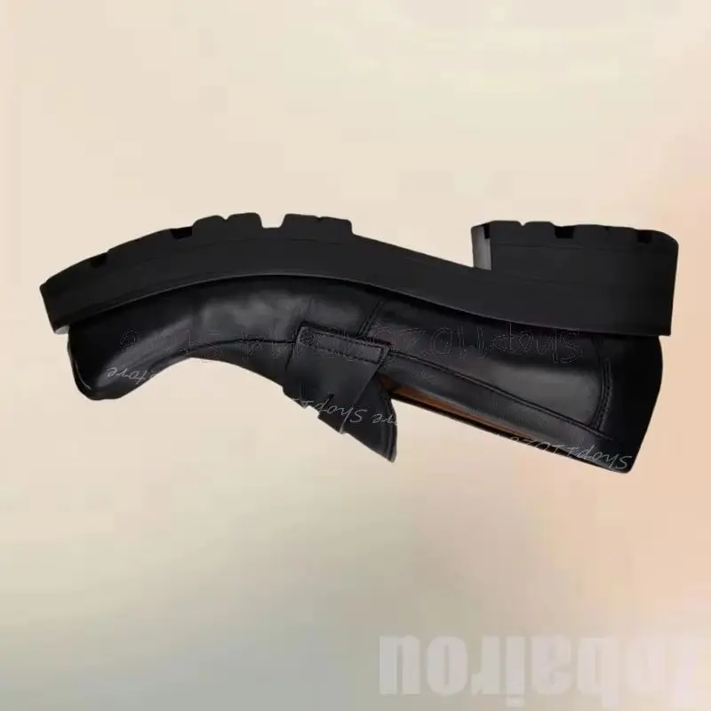 

Black Sewing Design Horse Hoof High Top Loafers Fashion Slip On Men Shoes Luxury Handmade Party Banquet Office Men Casual Shoes