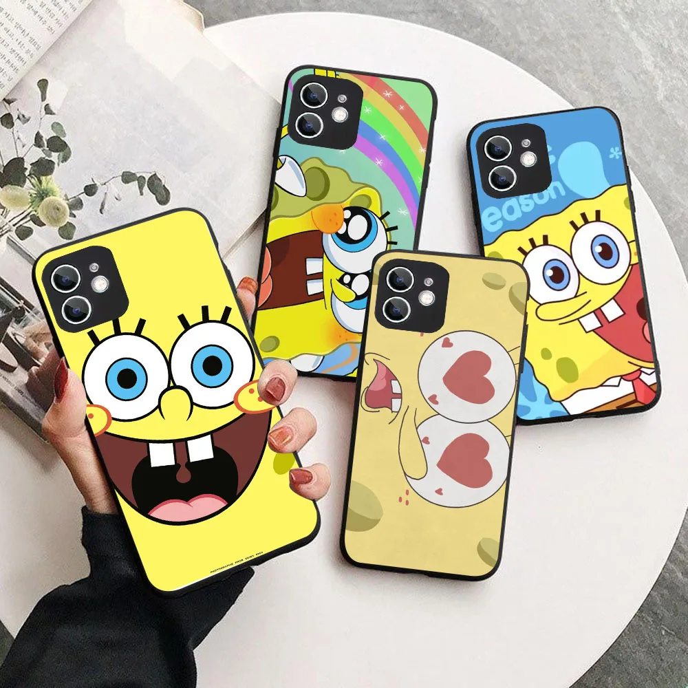 SJ-67 SpongeBob SquarePants Silicone Case For Xiaomi MI 9T 12 A2 A3 A2 A3 10T 10 10S 11 11i 8 11T Lite Pro