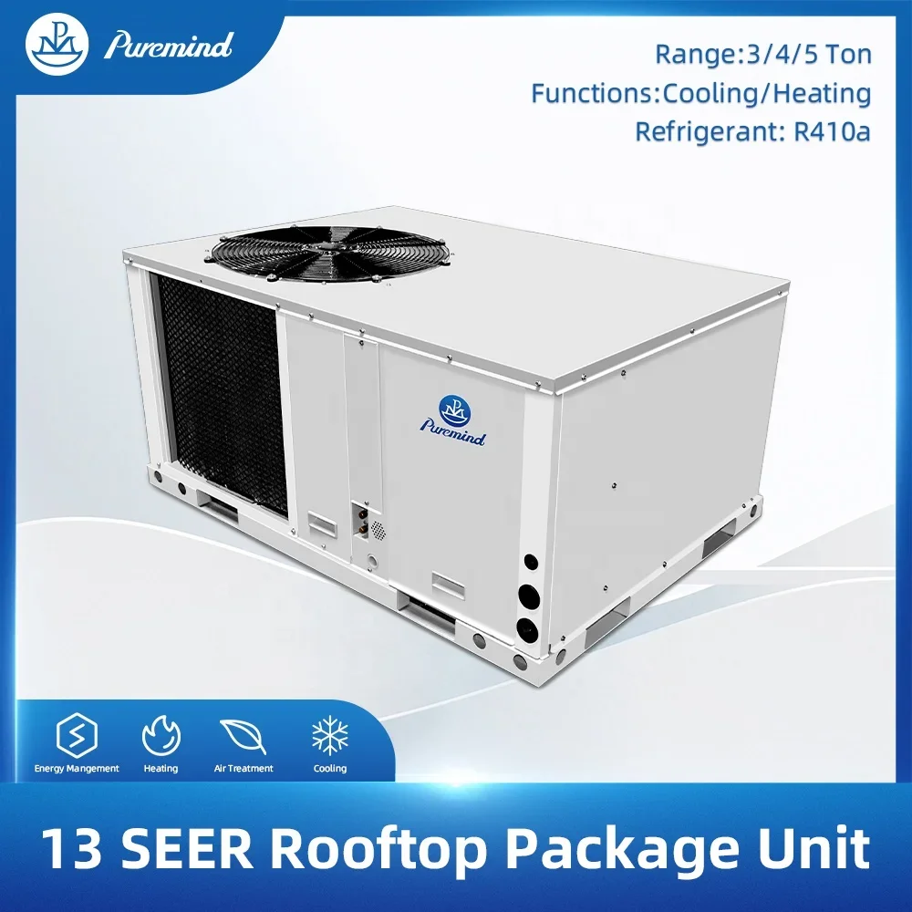 Puremind Light Commercial Rooftop Packaged Unit HVAC Equipment 13 16 SEER Cooling Only 60Hz Rooftop Air Conditioners 3 4 5Ton