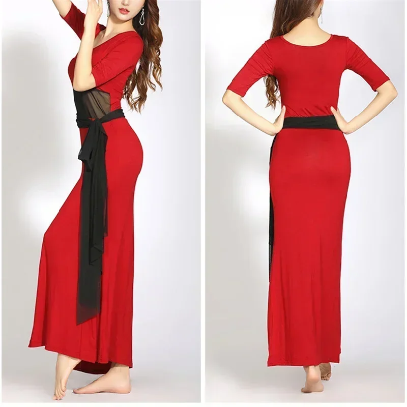 

Женское восточное платье для танца живота, танцевальная одежда, элегантная одежда для танца живота для взрослых, танцевальная одежда с разрезом, юбка, наряд, одежда