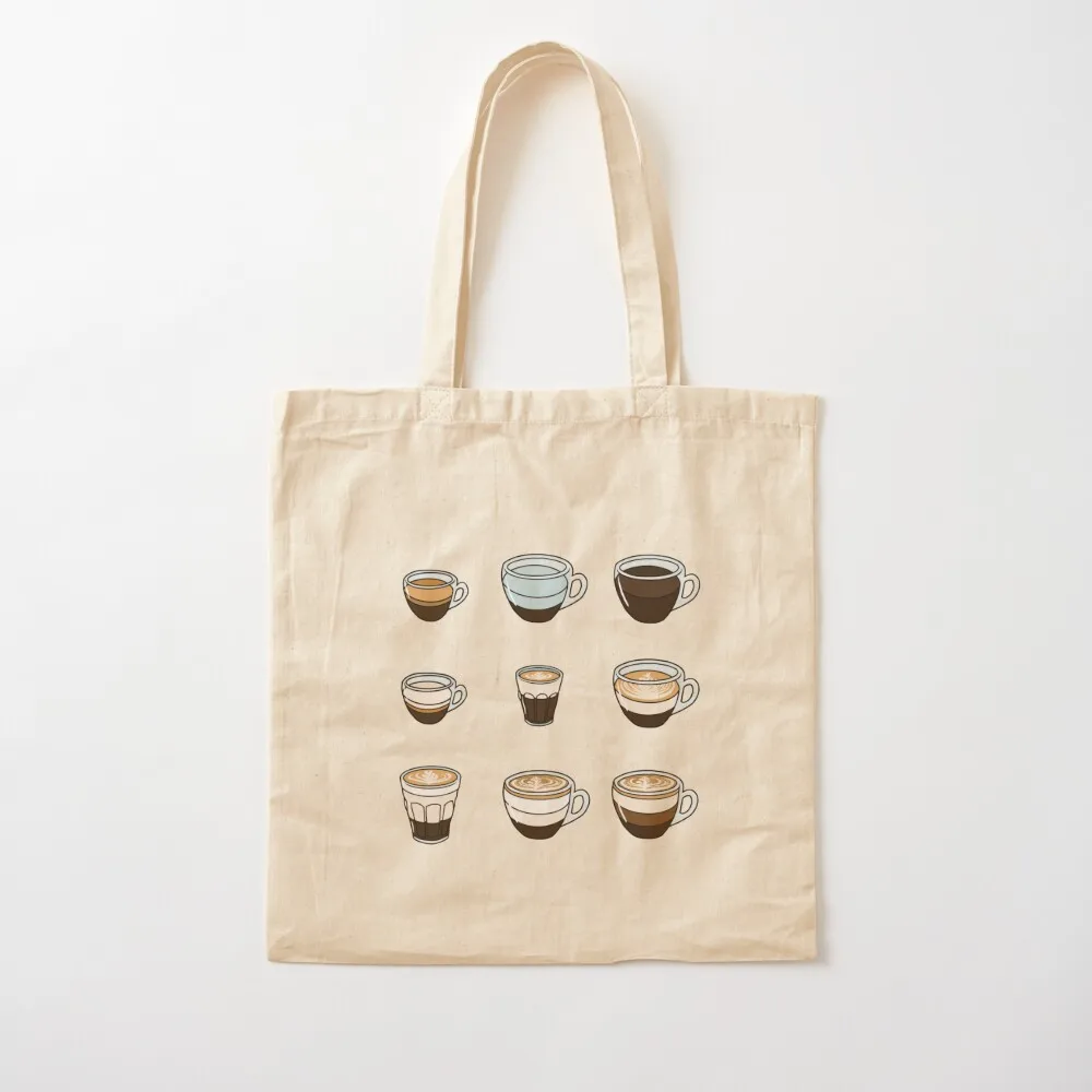 أنواع القهوة حمل حقيبة لطيف حمل حقيبة صديقة للبيئة حقيبة قابلة للطي وقابلة لإعادة الاستخدام للمتسوقين امرأة