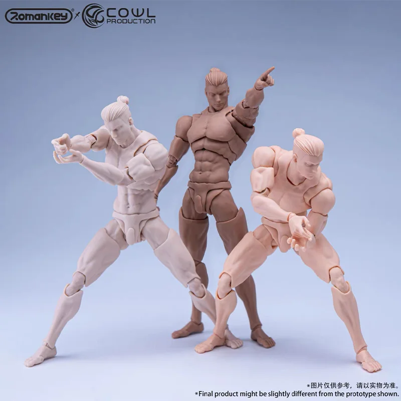 Romankey X COWL 1/12 Scale Male Super Flexible Joint Body White Yello Black Action Figure Muscle Articulated Body