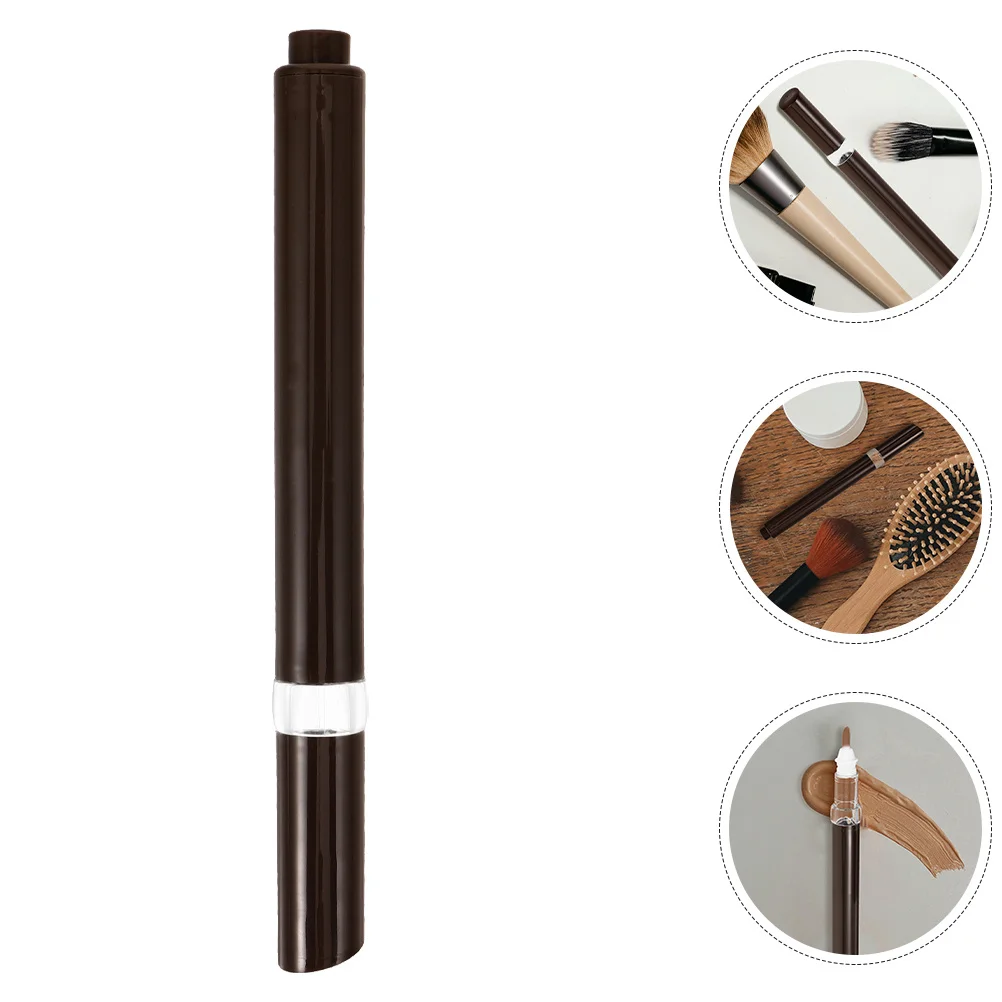 2 pçs café colorido brilho labial bálsamo caneta óleo do prego recarregável imprensa recipiente unha polonês garrafa escova ponta aplicador