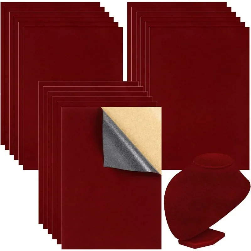 45cm Width Wine Red Color Self Adhesive Velvet Fabric Sticky Flocking Christmas Sticker fabrics for DIY Decoration 0.7mm