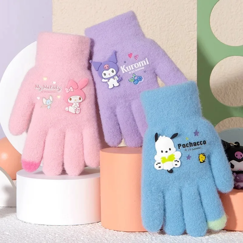 New Warm Gloves for Students Cute Winter Cartoon Thick Gloves Men's and Women's Split Finger Five Finger Covers Gift