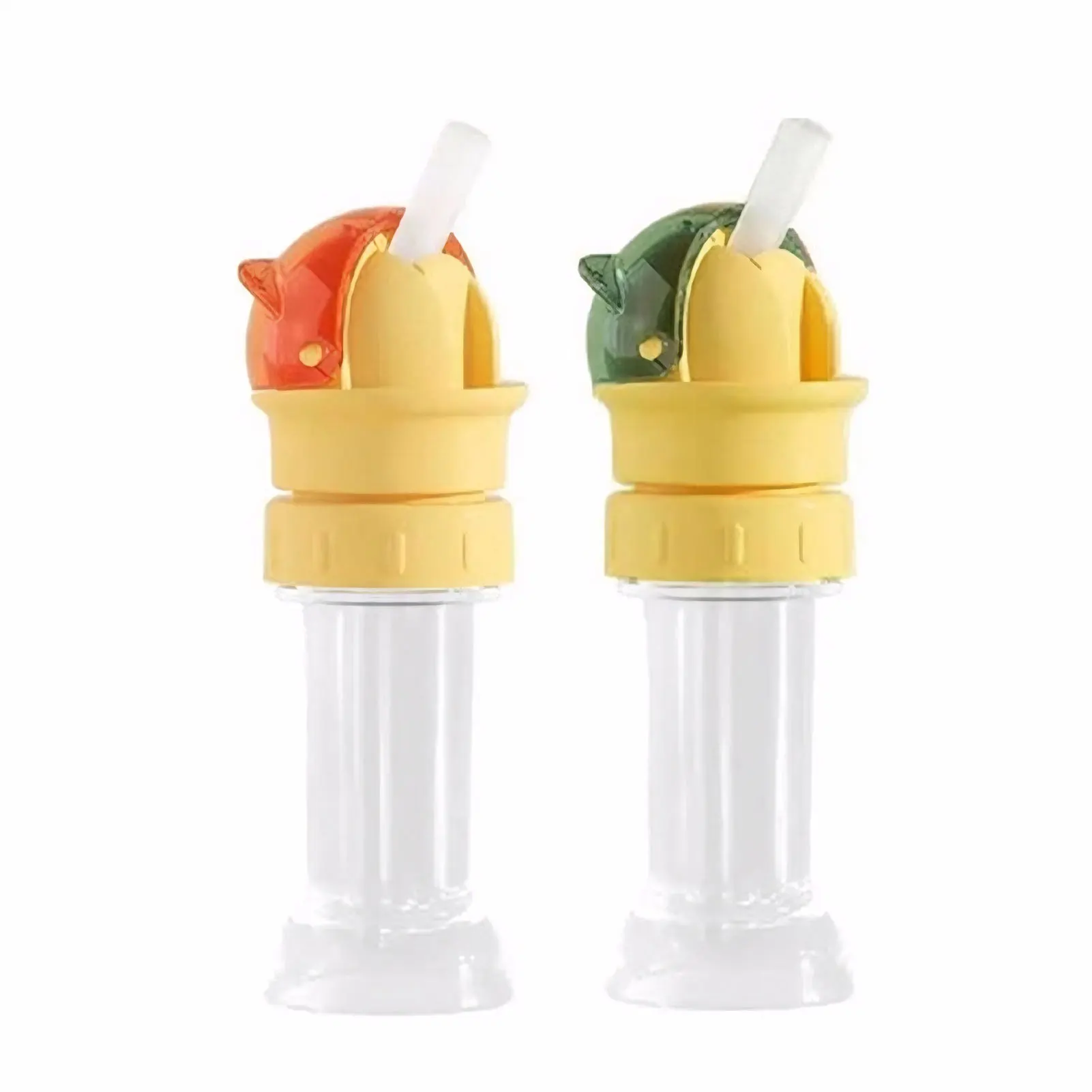 

2x Anti Choking Beverage Cap With Detachable Silicone Hose Kitten Style With Bottle Straw Cap