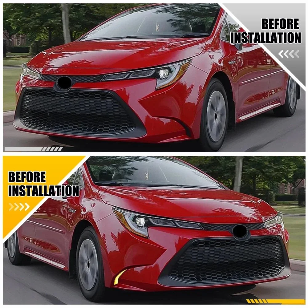 2 Pcs LED DRL Daytime Running Light For Toyota Levin 2020 2021 2022 2023 Auto Driving Lamp Dynamic Car Accessories Turn Signal