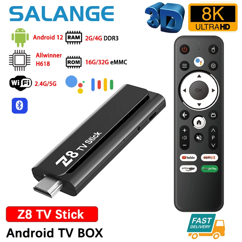 

Android 13 ATV Smart TV Stick Allwinner H618 четырехъядерный Cortex A53 Поддержка 8K видео 4K Wifi6 голосовой пульт дистанционного управления Mini TV Box