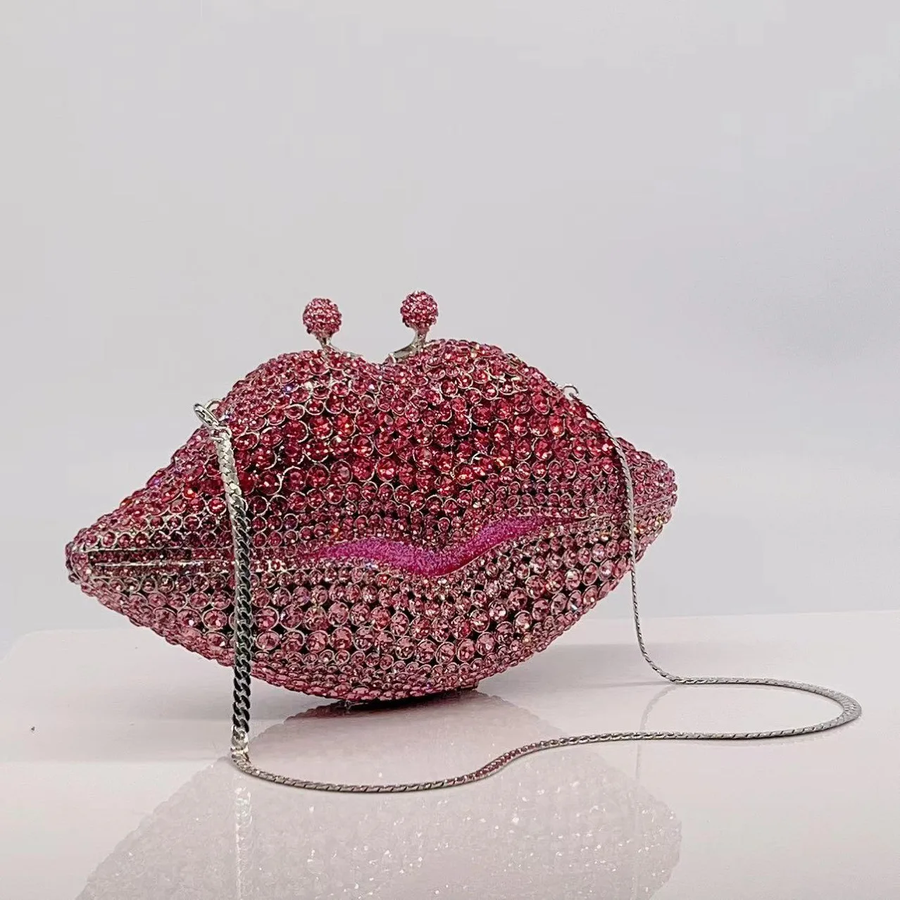 

Lips Diamond Dinner Bag Ladies Banquet Dress Full Diamond Clutch Metal Clutch Vestido De Noche Fiesta Lujo Bolso De Fiesta Mujer