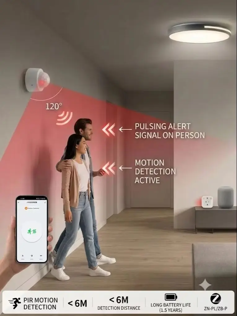 The Zigbee3.0 Smart Human Body Sensor Is Compatible with Alexa and Other Gateways That Support Standard 3.0 for Infrared Human Body Detection