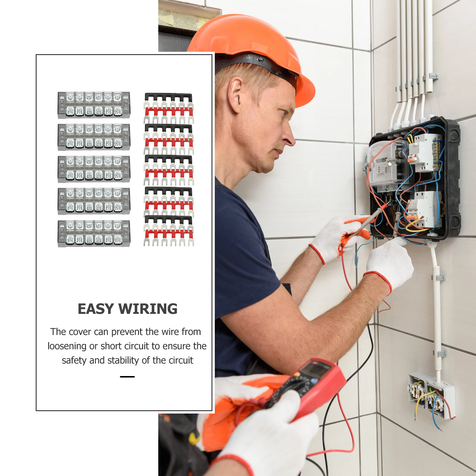 

1 set 1 Set 25A Terminal Block Power Connector Kit Pre-Insulated Barrier Strip Screw Wire Connector Marine Trailer Electrical