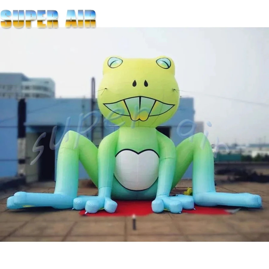 Customized advertising decoration for company smiling inflatable frog model
