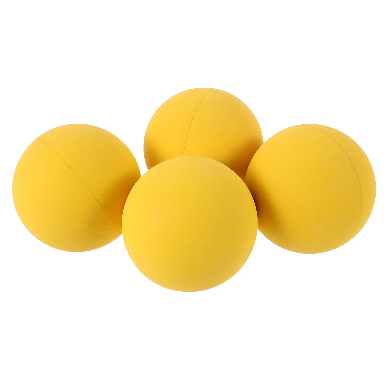 

4pcs Yellow Rubber Rebound Balls High Elasticity Hollow Mini Sports Training Balls For Playground Hockey Racket Bouncing